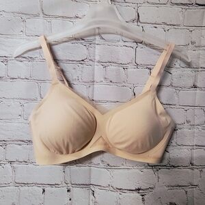 Honey Cross Over Bra in Blush Seamless Wirefree Large